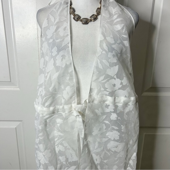MILLY White Dominique Burnout Floral Cover-up Maxi Dress (Size M/L) - Picture 4 of 13